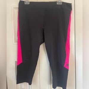 Adidas climalite crop leggings, black/pink, XL